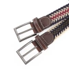 Men's and women's universal elastic woven pin buckle belt, fashionable and versatile, fishbone pattern non-perforated polyester elastic belt wholesale Item Picture